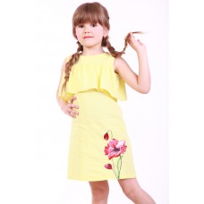 Embroidered dress for girl "Wild Poppy" Yellow